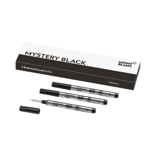 3 Rollerball Small Refills, Mystery Black - Medium