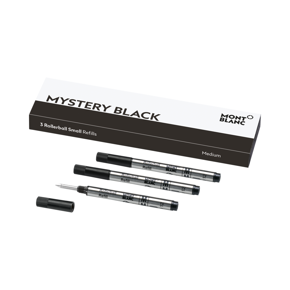 3 Rollerball Small Refills, Mystery Black - Medium - 3