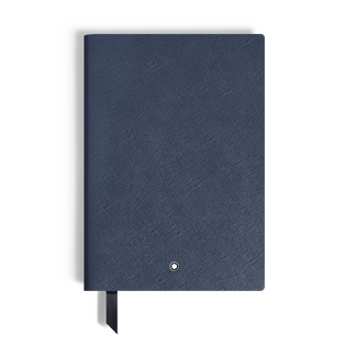 Notebook Medium, Saffiano Leather, Blue - Lined Pages
