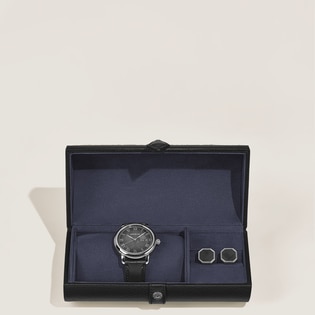 Travel Box for 1 Watch and Accessories in Grain Leather