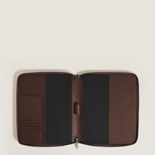 Large Notebook Holder with zip in Sartorial Leather