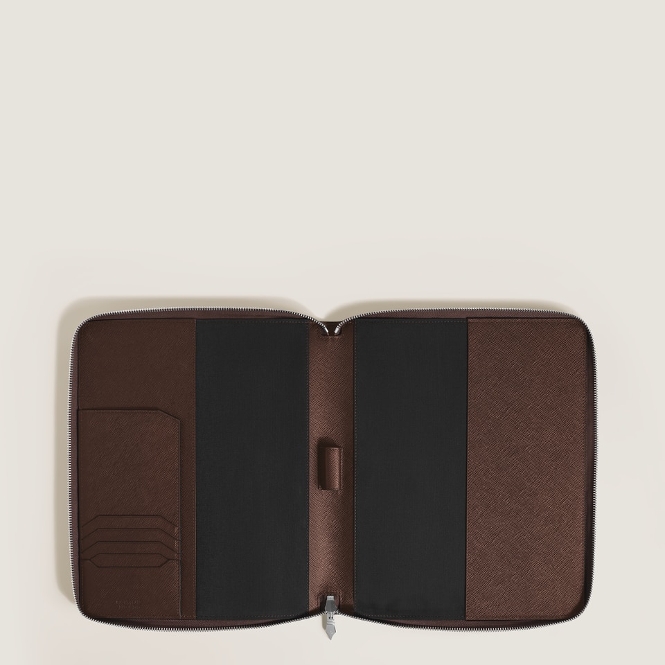 Large Notebook Holder with zip in Sartorial Leather - 3