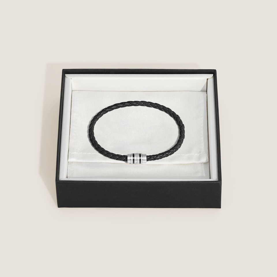 3 Rings Bracelet in Grain Leather L - 2