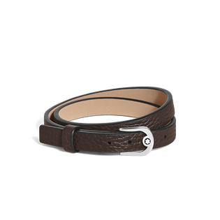 Horseshoe Buckle Adjustable Bracelet in Grain Leather