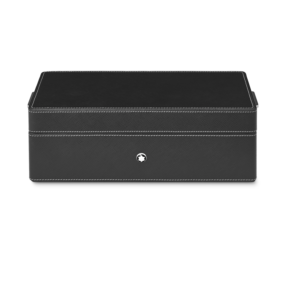 Desk Box in leather for three writing instruments and an ink bottle - 1