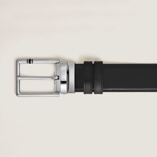 35 mm Reversible Belt in Leather with Rectangular Meisterst&uuml;ck Buckle