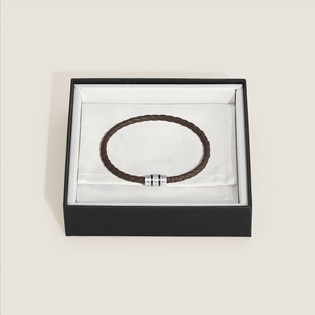 3 Rings Bracelet in Grain Leather S