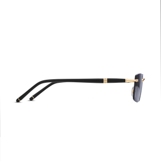 Rectangular Sunglasses with Gold-Colored Metal Frame