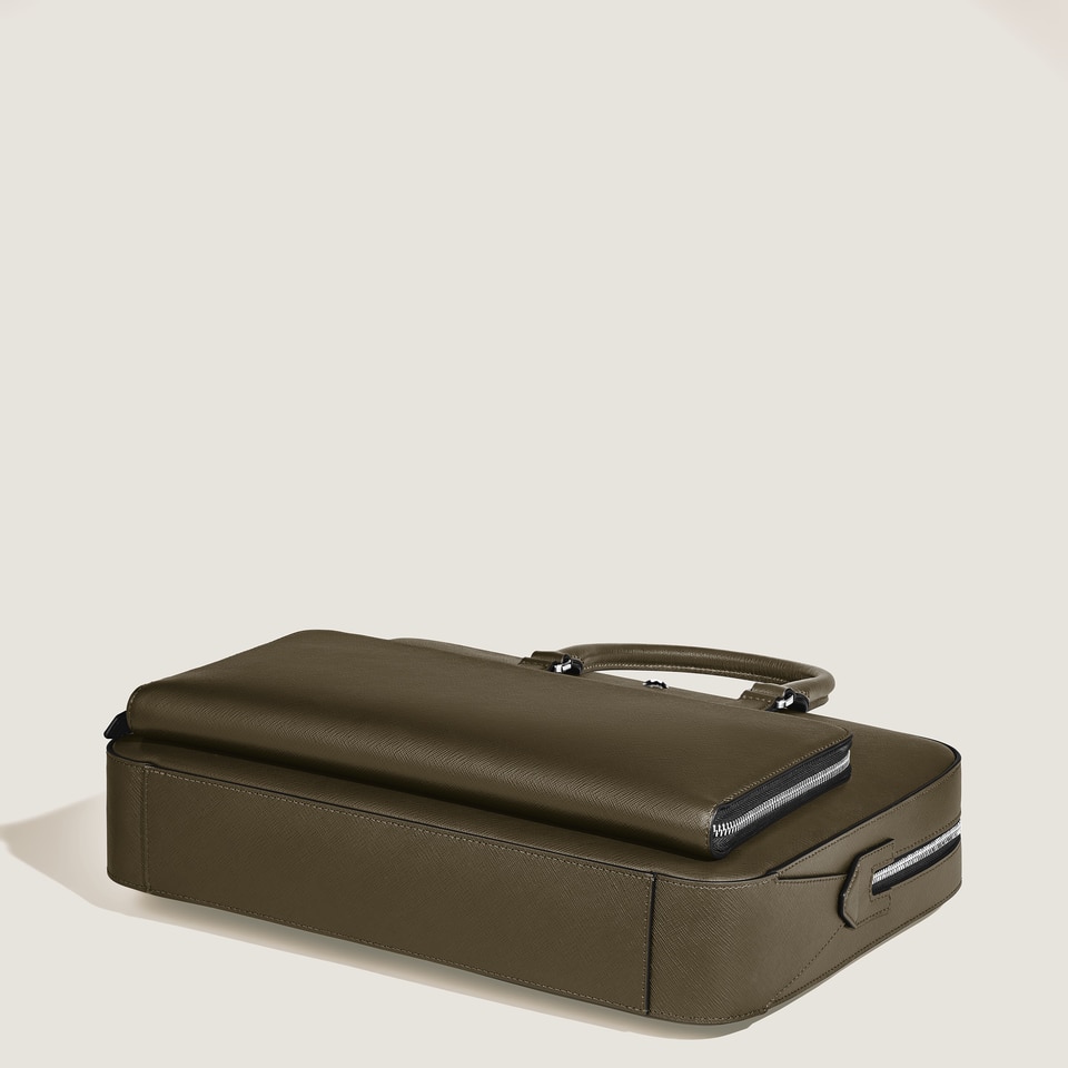 Medium Briefcase with Pocket in Sartorial Leather - 7