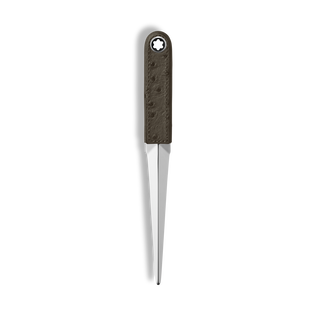 Letter Opener, Ostrich-Embossed Leather, Khaki