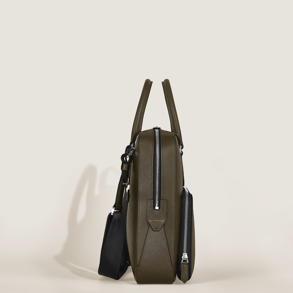 Medium Briefcase with Pocket in Sartorial Leather - 4