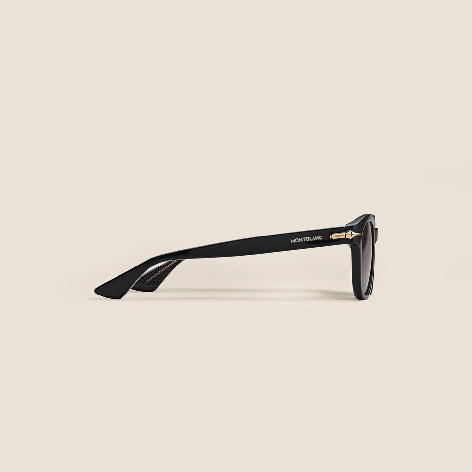 Round Sunglasses with Acetate Black Frame - 2