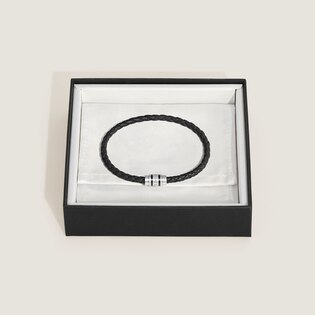 3 Rings Bracelet in Grain Leather S