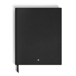 Notebook Large, Black Leather, Black, Lined Pages